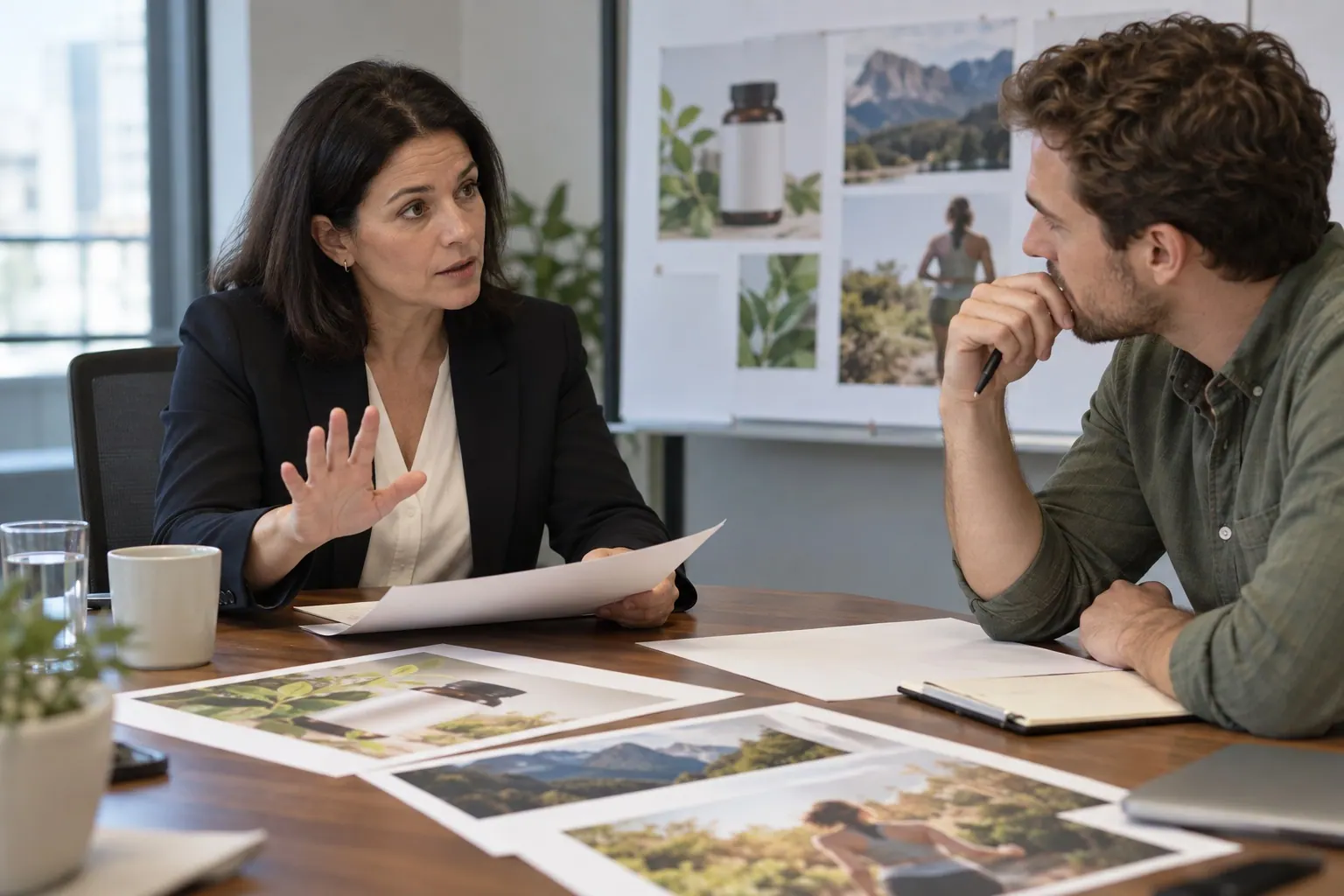 A regulatory reviewer asks a supplement marketer to pause before approving a campaign.